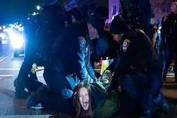 درگیری پلیس آمریکا با حامیان فلسطین