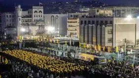 نوه امام خمینی بر مزار سیدحسن نصرالله+ ویدئو