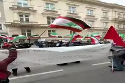 راهپیمایی ضد ترامپ و جنگ آمریکا و رژیم اسرائیل علیه ایران در وین پایتخت اتریش + ویدئو