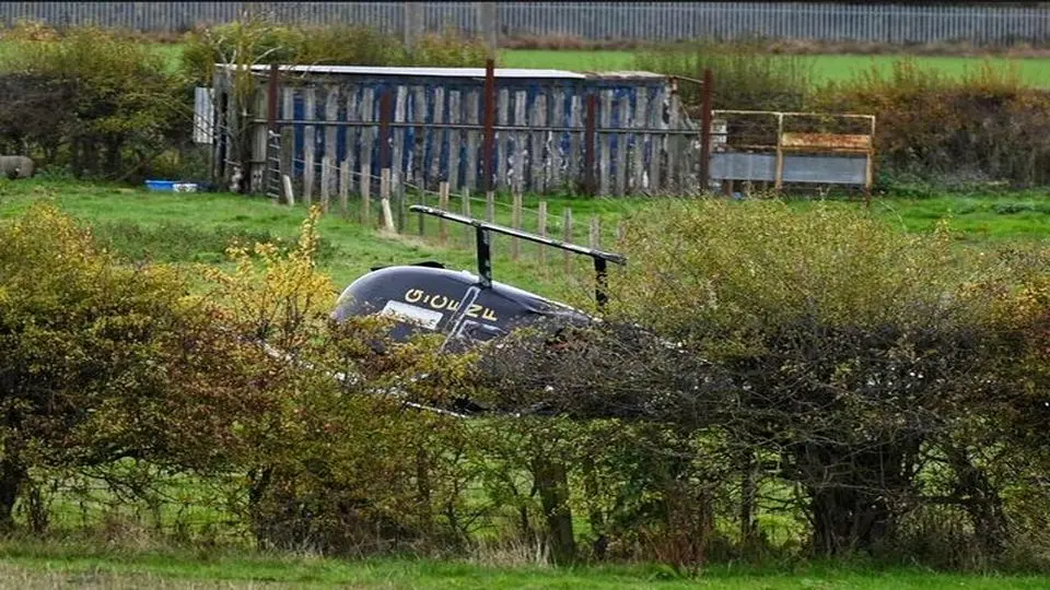 سقوط یک بالگرد در مزرعهای در شمال انگلیس