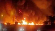 حادثه صنعتی در قزوین؛ آتش‌سوزی گسترده در پارس پلیمر کاسپین