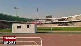 تخریب سکوهای ضلع شرقی ورزشگاه آزادی برای بازسازی +‌ ویدیو