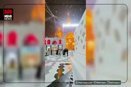 زیارت امام رضا در هوای برفی+ ویدئو