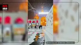 زیارت امام رضا در هوای برفی+ ویدئو