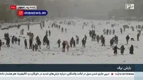 برف بازی در زاینده‌رود اصفهان را ببینید + ویدیو