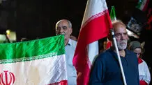 شیوه خاص پرچم بلند کردن زوج کهنسال تهرانی در تجمعات شبانه + عکس