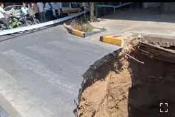 ریزش زمین در خیابان نشاط اصفهان/ هشدار جدی درباره بحران زیرساخت‌ها + ویدئو