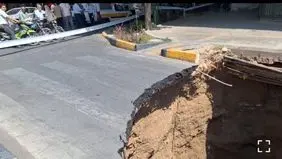 ریزش زمین در خیابان نشاط اصفهان/ هشدار جدی درباره بحران زیرساخت‌ها + ویدئو