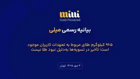 ۹۶۵ کیلوگرم طلای مربوط به تعهدات کاربران موجود است