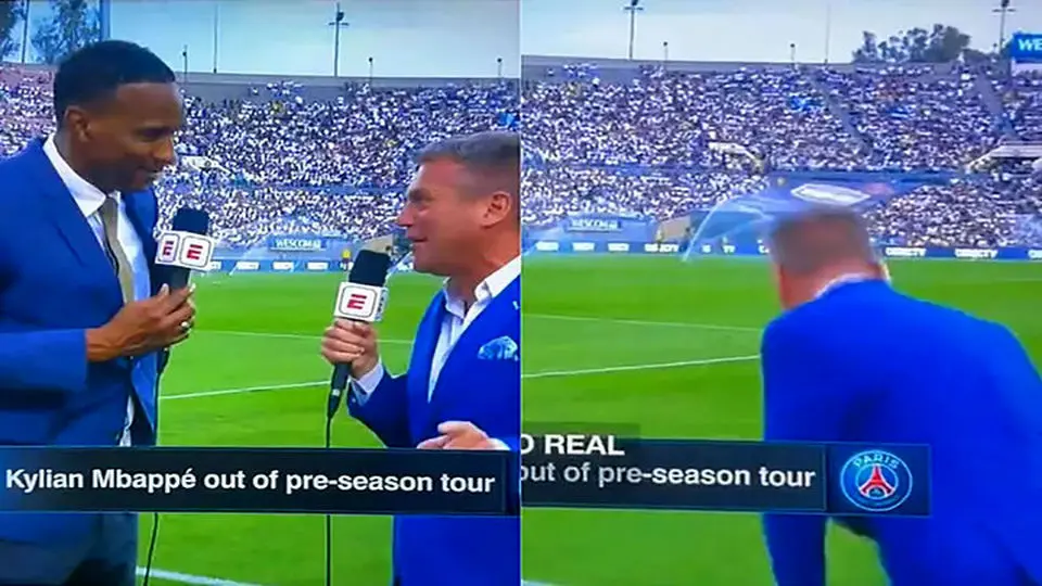 لحظه بیهوش شدن خبرنگار ESPN در برنامه زنده/ ویدئو