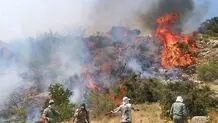 کوه دهک باشت در محاصره آتش؛ تلاش بی‌وقفه برای خاموشی حریق