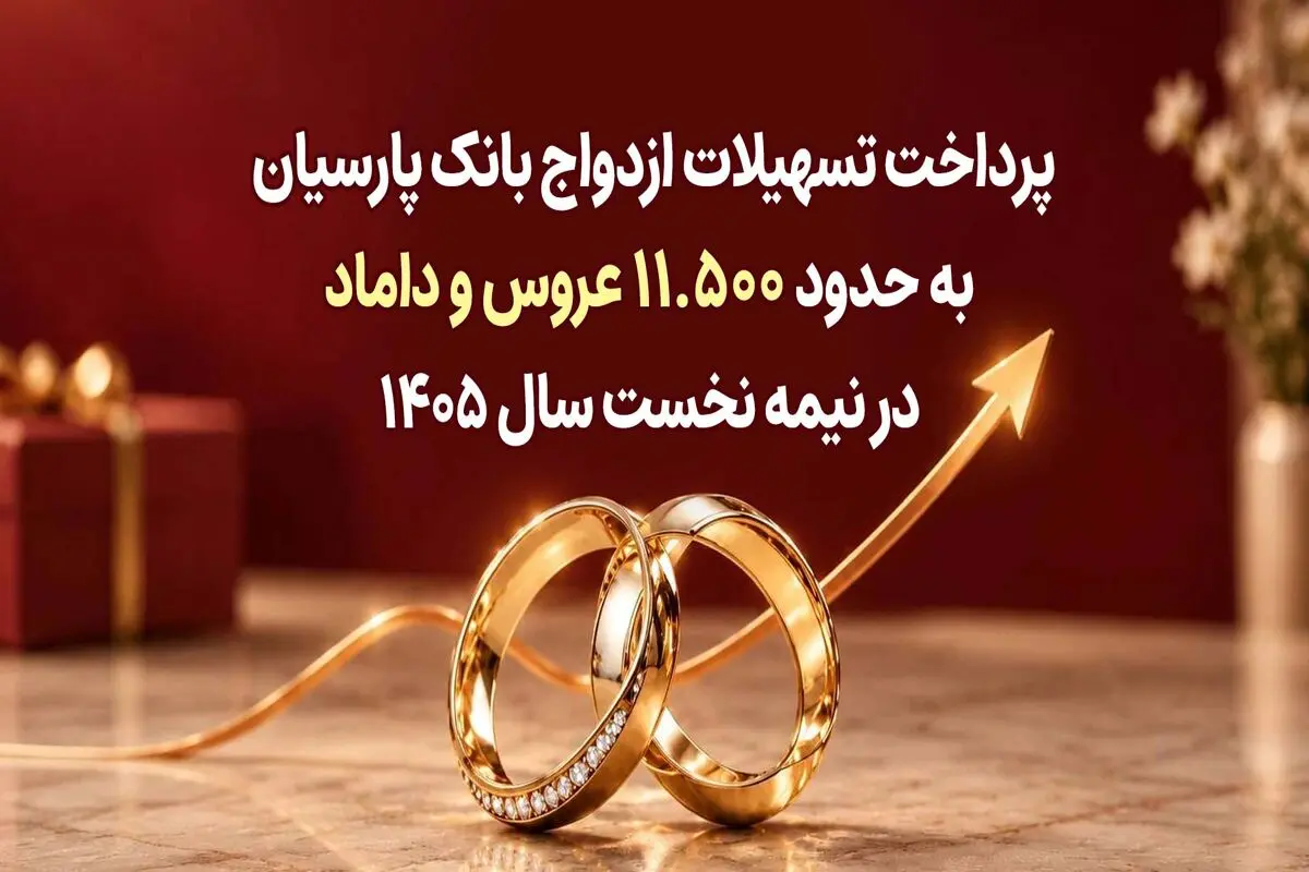 پرداخت تسهیلات ازدواج بانک پارسیان به حدود 11 هزار و 500 عروس و داماد در نیمه نخست سال 1405