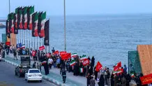 زنجیره انسانی مردم بندرعباس در ساحل خلیج‌فارس + عکس