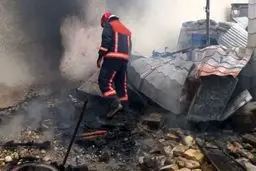 آتش سوزی در انبار روغن سمنان
