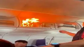 هواپیمای چینی آتش گرفت + ویدئو