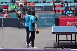 لحظه پیروزی تیم دوبل تنیس روی میز ایران را ببینید + ویدیو