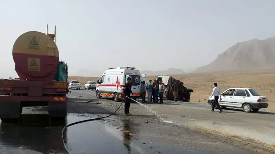 برخورد ۳ تریلر در محور ریگان ایرانشهر ۶ کشته و زخمی بجا گذاشت