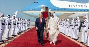 همسر امیر قطر در مراسم استقبال از ترامپ شرکت کرد