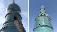 برخورد صاعقه به گنبد امامزاده