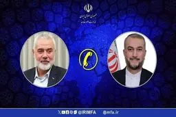 امیر عبداللهیان یلتقى اتصالا هاتفیا من رئیس المکتب السیاسی لحرکة حماس