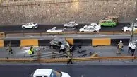 سقوط سواری ساندرو از بالای پل نیکنام به داخل خط ویژه بزرگراه امام علی