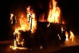 مرگ راننده‌ در آتش‌سوزی اتوبوس در آزادراه تهران- پردیس