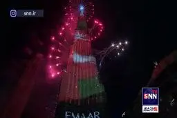 آتش بازی لحظه ورود به سال ۲۰۲۲ در برج خلیفه