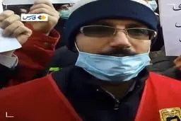 تجمع آتش‌نشان‌ها مقابل شورای شهر تهران