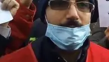 تجمع آتش‌نشان‌ها مقابل شورای شهر تهران