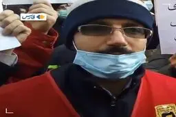 تجمع آتش‌نشان‌ها مقابل شورای شهر تهران