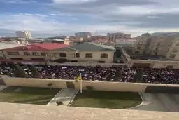 تجمع مردم باکو پایتخت آذربایجان در حمایت از اوکراین