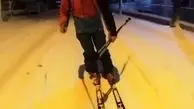 اسکی در خیابان‌های استانبول بر اثر بارش برف سنگین
