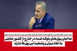 صاحبان پول‌های بلوکه شده در خارج از کشور، تمایلی به اعلام میزان و وضعیت این پول‌ها ندارند