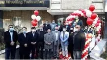 تجلیل از برزگر و بنا در روز افتتاح ساختمان نوسازی شده فدراسیون کشتی