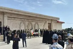 تشییع پیکر شهید حملات رژیم صهیونیستی در بندرانزلی

