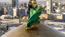 تصویر هوایی از حرم رضوی در شب قدر