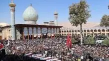 برگزاری آیین تشییع شهدای حمله تروریستی به حرم شاهچراغ 