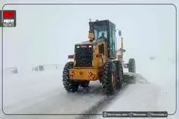 بارش برف در محور خمین - الیگودرز