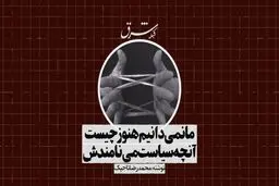 ما نمی‌دانیم هنوز چیست
 آنچه سیاست می‌نامندش