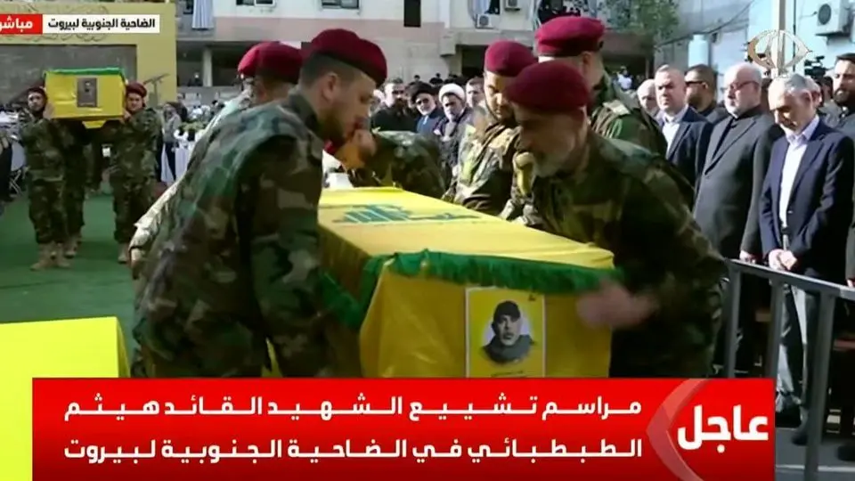 مراسم تشییع پیکر فرمانده شهید حزب الله آغاز شد