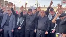 حضور تاج و دنیامالی در مراسم تشییع رهبر شهید
