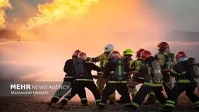 آتش سوزی در شهرک صنعتی مهریز یزد