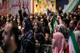 خوشحالی زنان پس از گل ایران به بلژیک + عکس