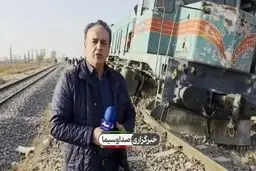 خارج شدن قطار از ریل در ایستگاه هشتگرد + ویدیو