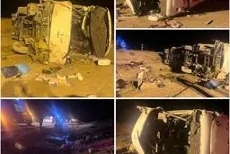 خبر جدید درباره علت واژگونی مرگبار اتوبوس در محور اصفهان - نطنز