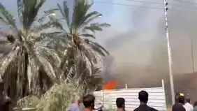 وقوع آتش‌سوزی در جنوب عراق را ببینید + ویدیو