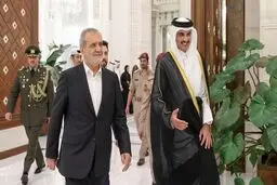 نشست خبری امیر قطر با پزشکیان/ ویدیو 