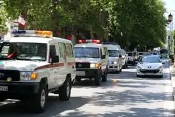 اعزام خودروهای امدادی هلال احمر همدان به کشور عراق