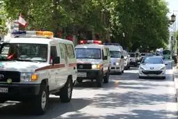 اعزام خودروهای امدادی هلال احمر همدان به کشور عراق