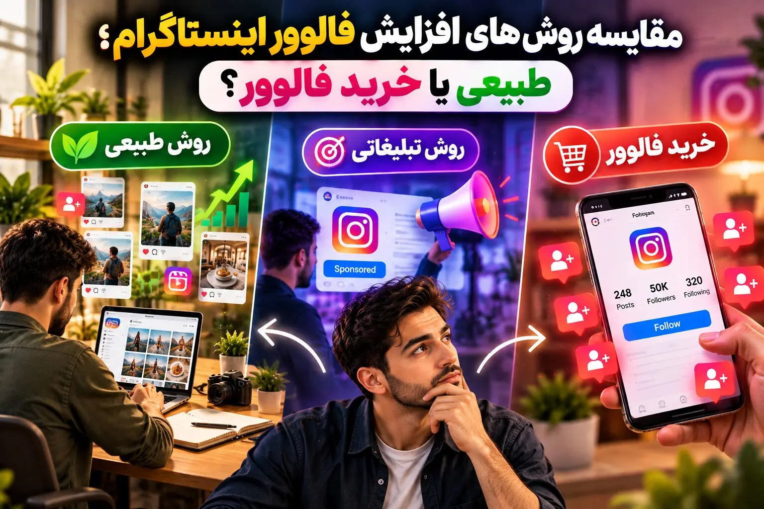 مقایسه روش‌های افزایش فالوور اینستاگرام؛ طبیعی یا خرید فالوور؟